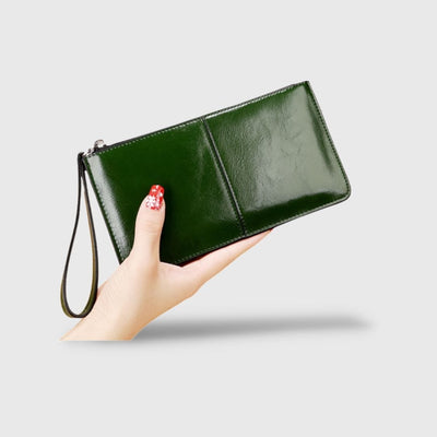 Portefeuille vintage vert pour femme
