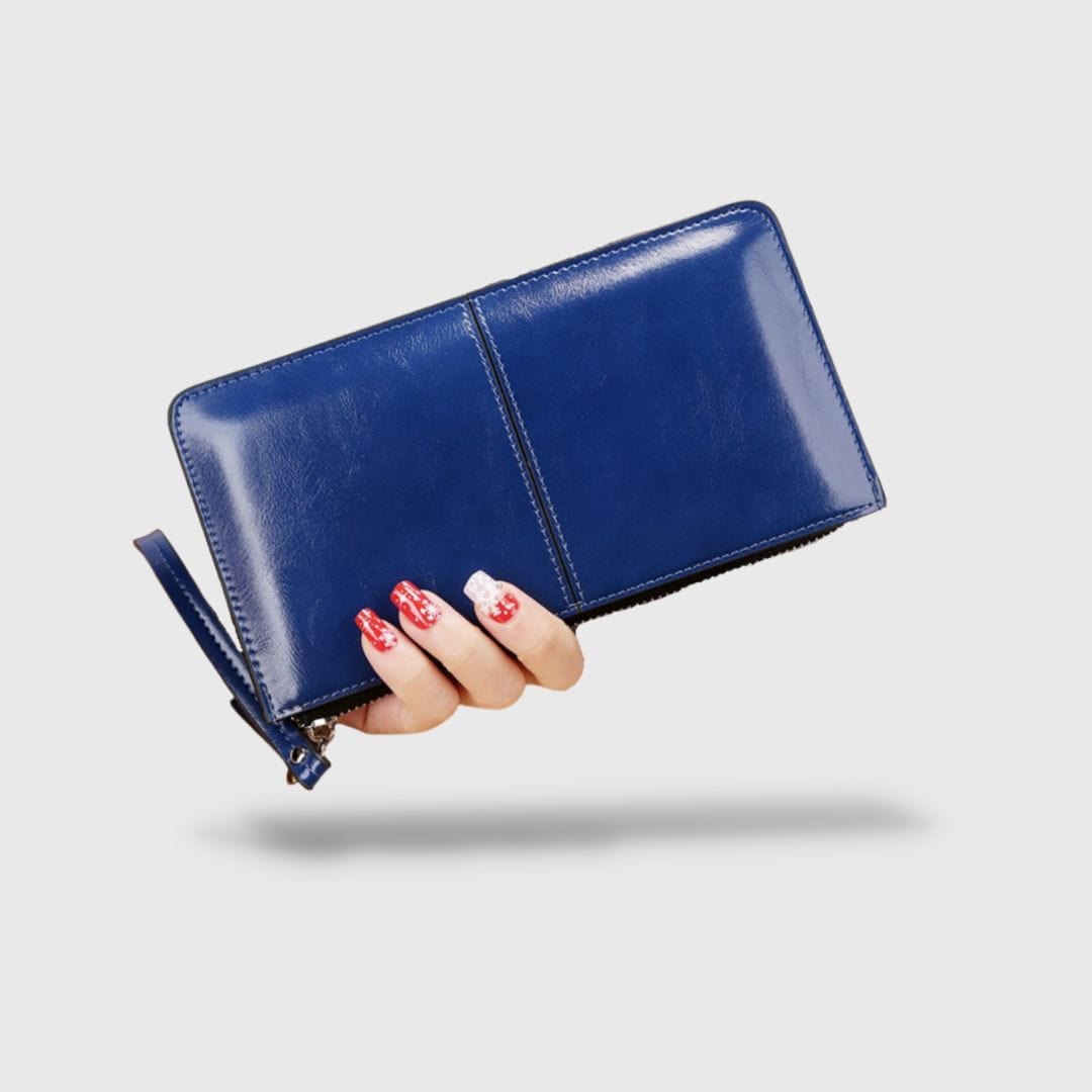 Portefeuille vintage bleu pour femme