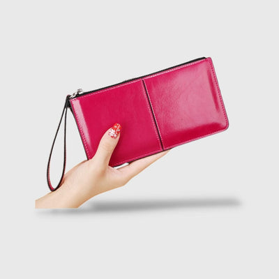 Portefeuille vintage rouge rose pour femme